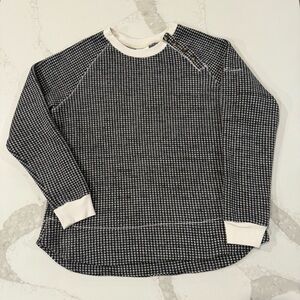 Columbia Sportswear Chillin Sweater Houndstooth Women’s XXL Gray Shoulder Button